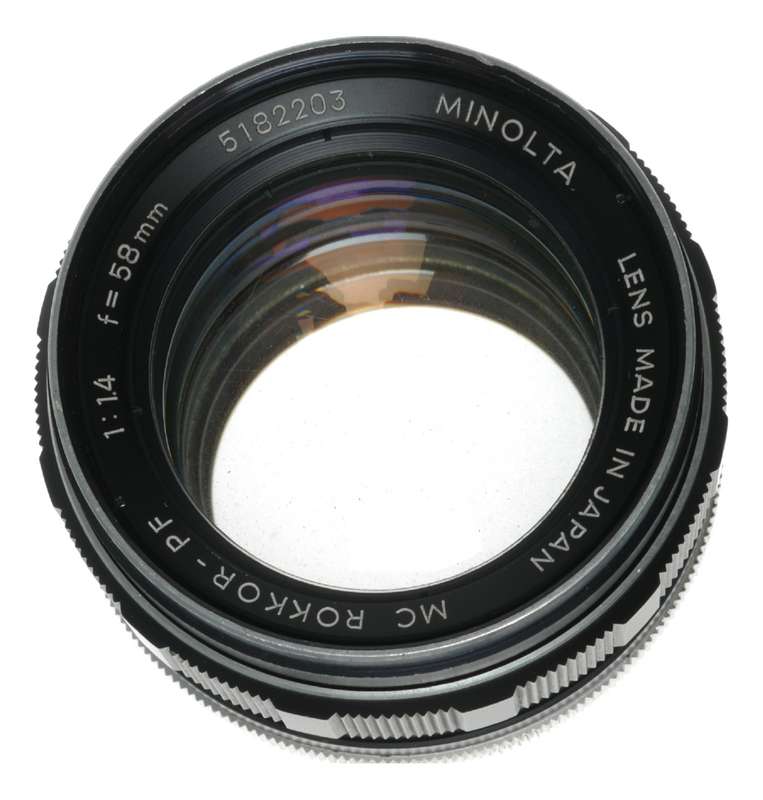 Minolta MC Rokkor PF 1:1.4 f=58mm Fast SLR Camera Prime Lens