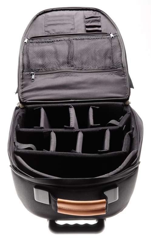 Clubman Carry on camera flight bag with extending handle and wheels padded