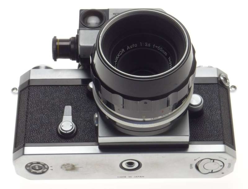 Kogaku nikon f silver 35mm slr camera body micro-nikkor 1:3.5 f=55mm macro lens