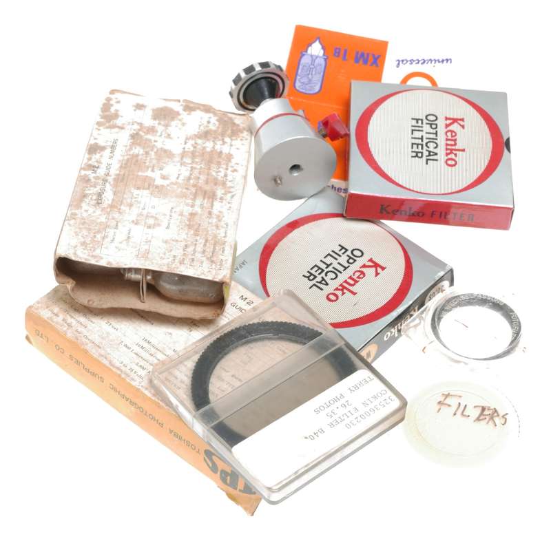 Vintage film camera accessories filters and things hard to find 50