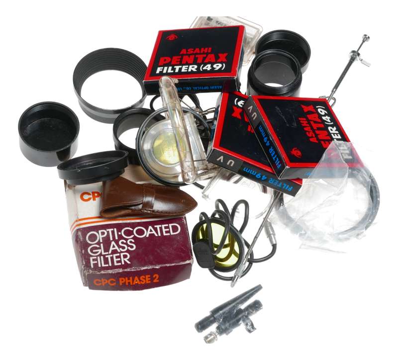 Vintage film camera accessories filters and things hard to find 65