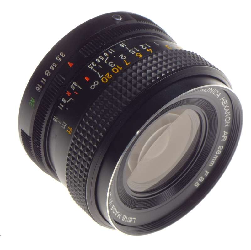 Konica Hexanon AR 28mm F3.5 SLR classic 35mm film camera lens kit