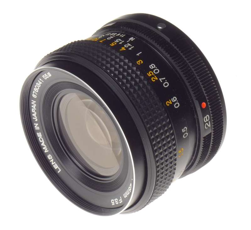 Konica Hexanon AR 28mm F3.5 SLR classic 35mm film camera lens kit