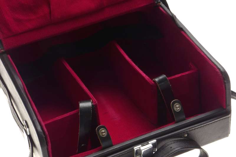 Black Camera flight case carry on shoulder bag retro vintage red velvet - Camera bag