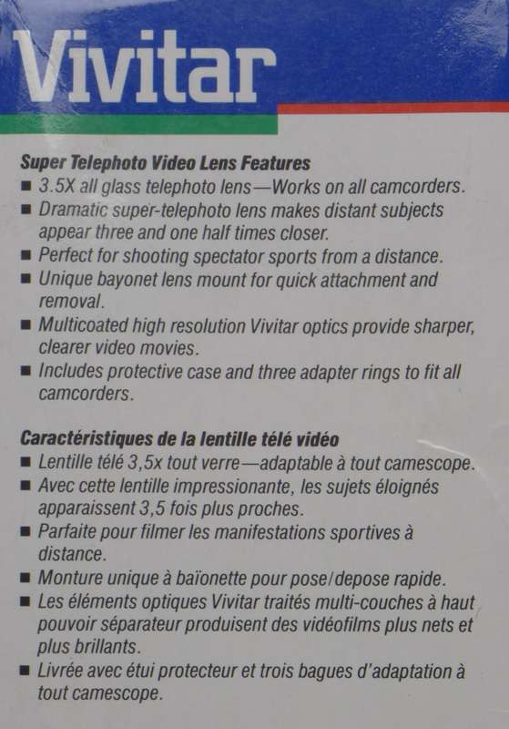 Vivitar Boxed Super tele photo Video lens 3.5x Mint