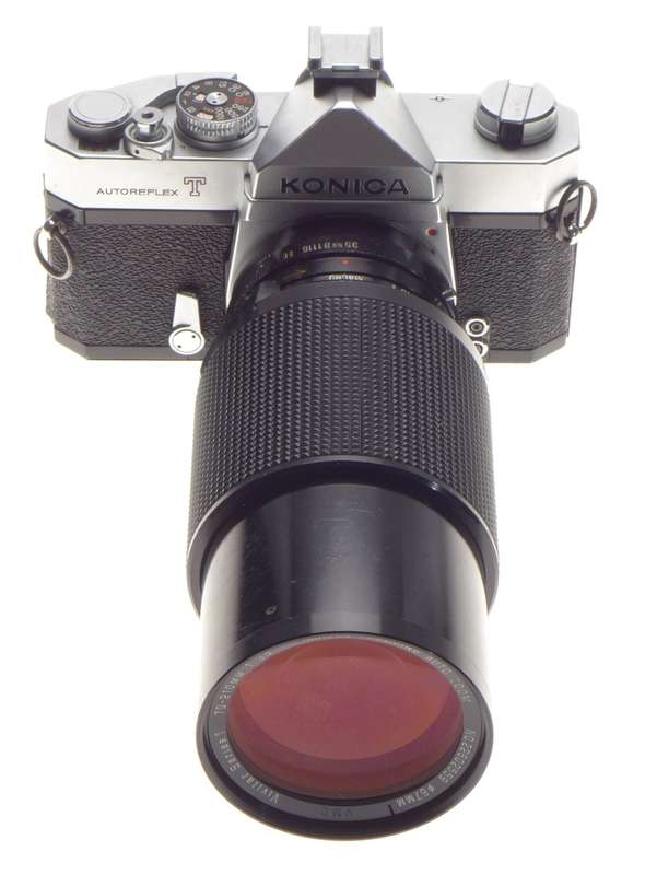 KONICA Autoreflex T Vintage SLR film camera Chrome Zoom lens
