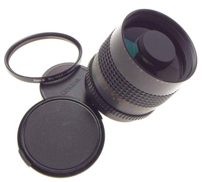 Mirror Lens 5.6 f=300mm Konica mount Prime Makinon Reflex used