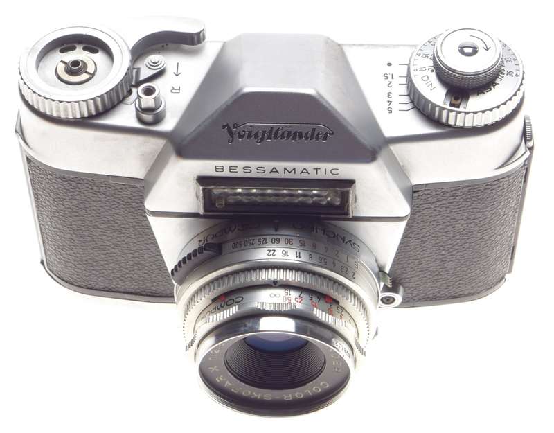 Color-Skopar X 2.8/50mm Voigtlander Bessamatic SLR 35mm Film camera chrome