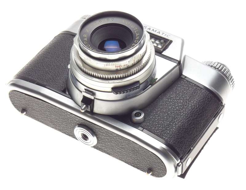Color-Skopar X 2.8/50mm Voigtlander Bessamatic SLR 35mm Film camera chrome
