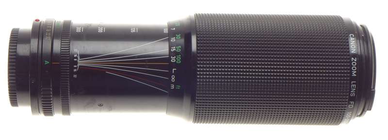 Canon FD Zoom lens 100-300mm 1:5.6 caps for SLR 35mm film cameras - Canon