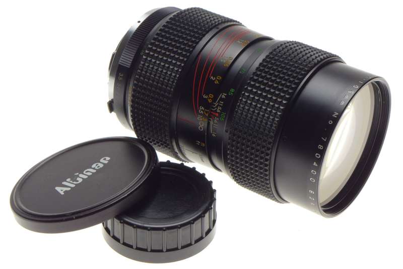 Super Albinar Auto Zoom 1:3.5-105mm SLR vintage film camera lens used