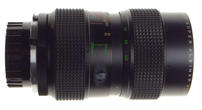 Super Albinar Auto Zoom 1:3.5-105mm SLR vintage film camera lens used