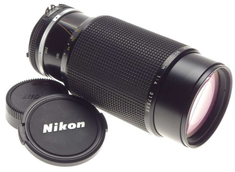 Zoom-Nikkor 80-200mm 1:4.5 Nikon SLR camera AI-S caps used lens - Nikon