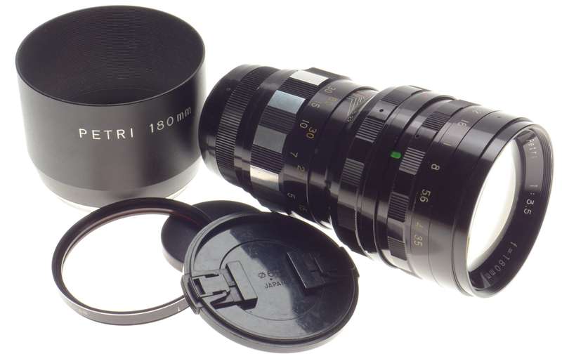 PETRI 180mm Kuribayashi C.C 1:3.5 Vintage Mint camera lens 3.5/180 kit