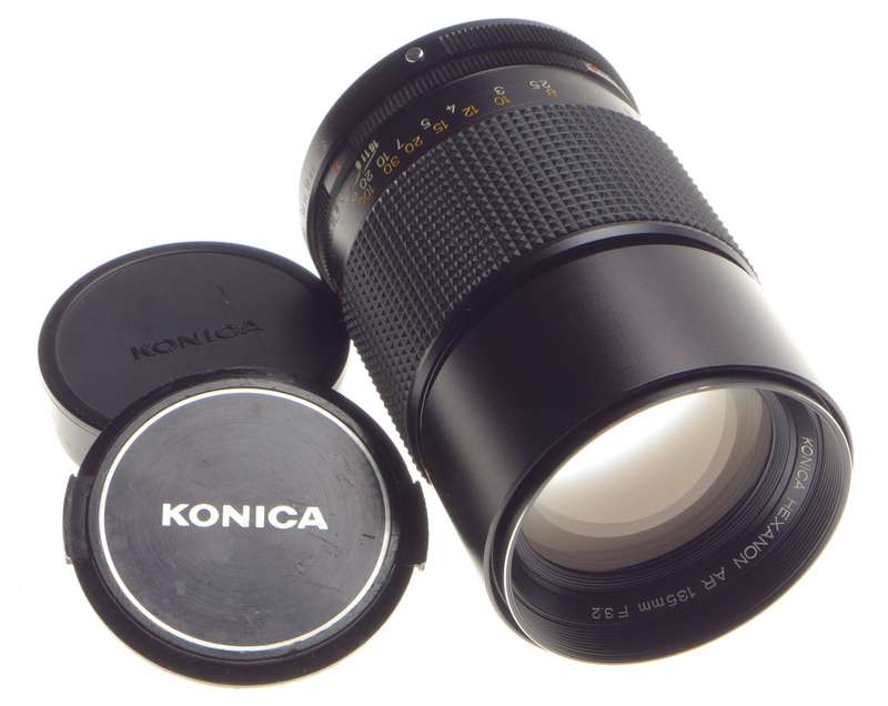 Konica Hexanon AR 135mm F3.2 SLR vintage 35mm film camera lens