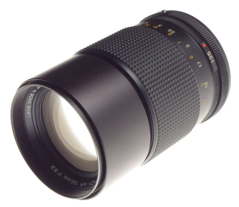 Konica Hexanon AR 135mm F3.2 SLR vintage 35mm film camera lens