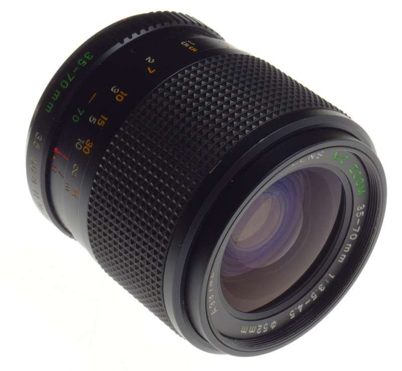 YASHICA Lens MC Zoom 35-70mm 1:3.5-4.5 Hood and caps SLR Vintage lens