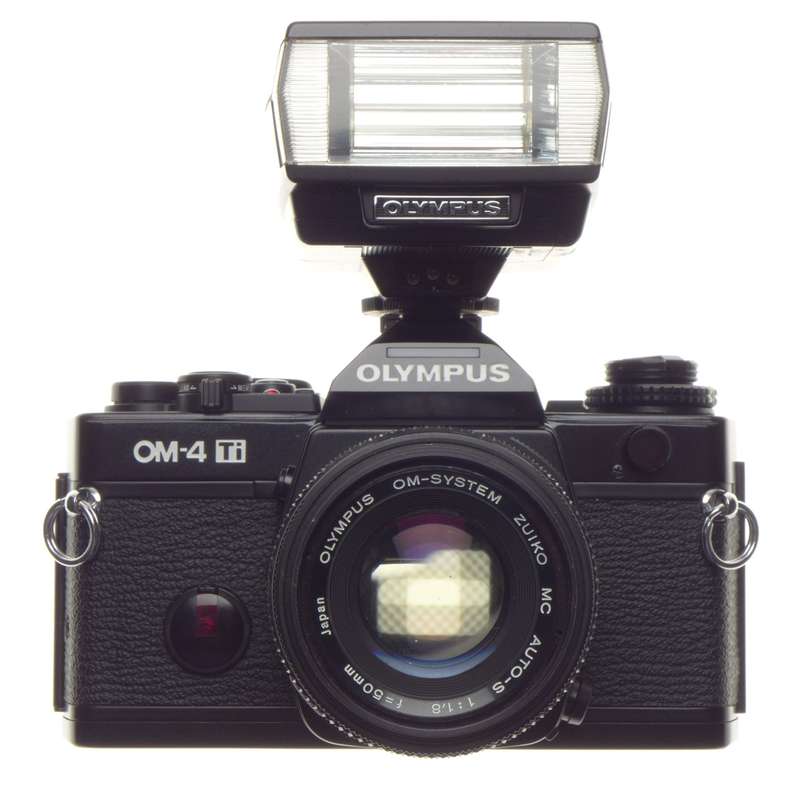 Olympus OM-4 Ti Black SLR 35mm Titanium film camera 1.8/50mm Zuiko kit