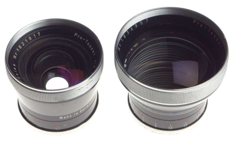 ZEISS Ikon Pro-Tessar 1:4 f=115mm 1:4 f=35mm SLR conaflex camera lens set in original case