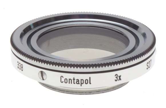 ZEISS Ikon CONTAPOL 3x S27 338 Chrome polarizing filter lens for Contaflex vintage 35mm film camera