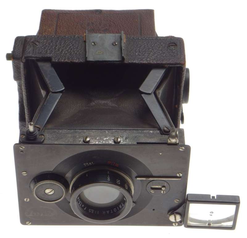ICA-BEBE subminiature folding film vintage plate camera ZEISS TRIOTAR 1:4.5 f=7.5cm lens