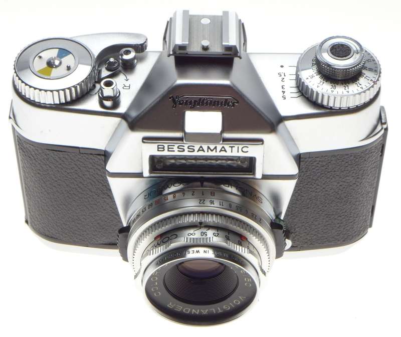 Voigtlander Bessamatic 35mm Vintage SLR film camera Color-Skopar X 2.8/50mm case box mint