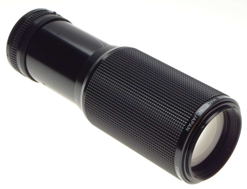 CANON Zoom Lens FD 100-300mm 1:5.6 for 35mm SLR vintage classic film camera caps hood pouch