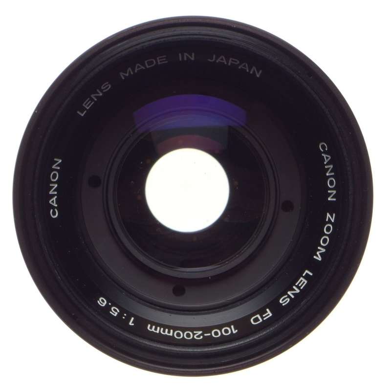 CANON Zoom Lens FD 100-200mm 1:5.6 for 35mm SLR vintage classic film camera cap and case