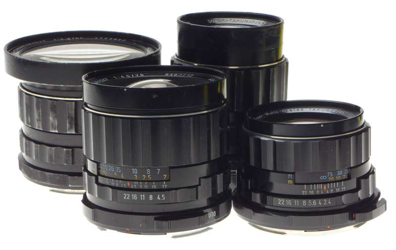 Pentax 67 complete used camera kit 6x7 medium format 4 lenses grip cases 3.5/55mm - Pentax 67