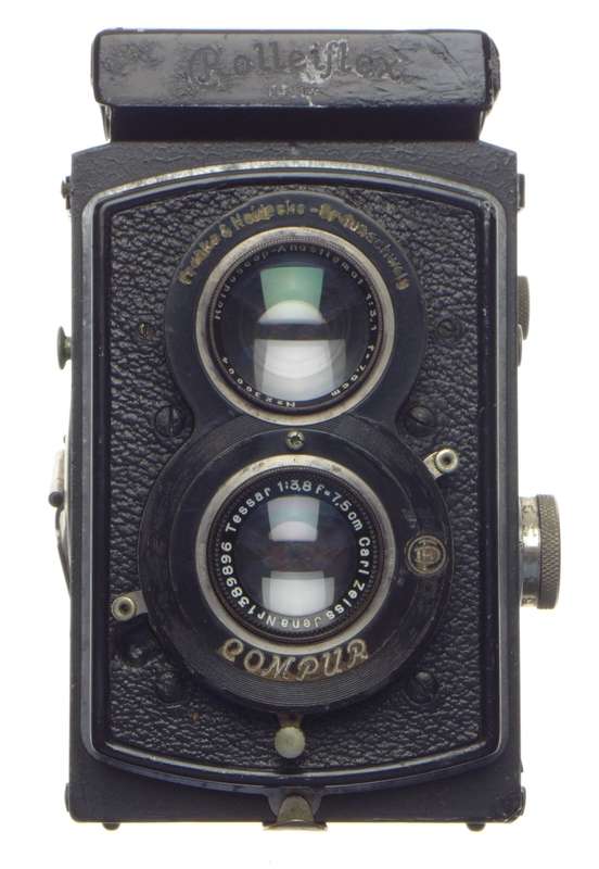 Rolleiflex Vintage classic Twin Lens Reflex TLR Zeiss Tessar 3.8 f=7,5cm leather case