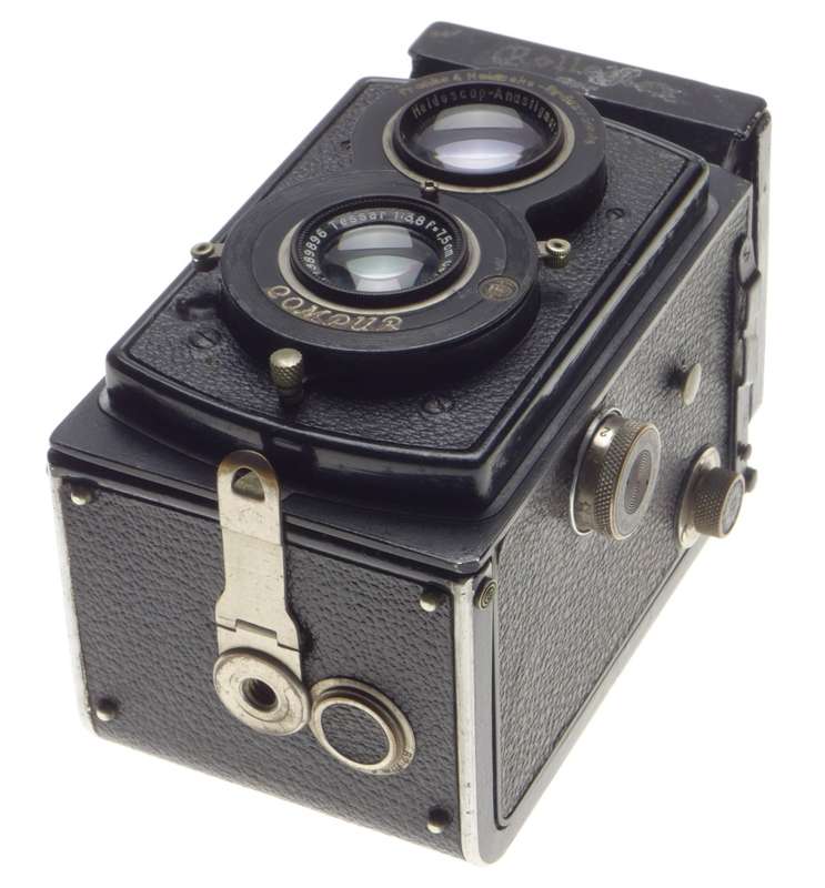 Rolleiflex Vintage classic Twin Lens Reflex TLR Zeiss Tessar 3.8 f=7,5cm leather case