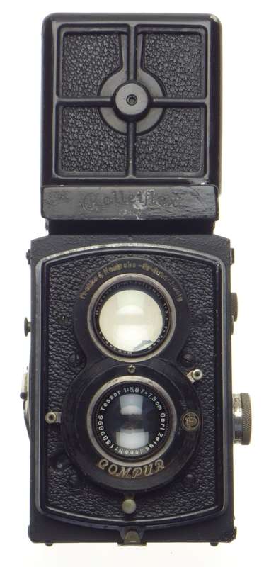 Rolleiflex Vintage classic Twin Lens Reflex TLR Zeiss Tessar 3.8 f=7,5cm leather case
