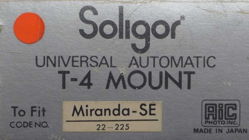 MIR Universal Automatic T-4 SLR 35mm camera lens mount adapter boxed Miranda SE
