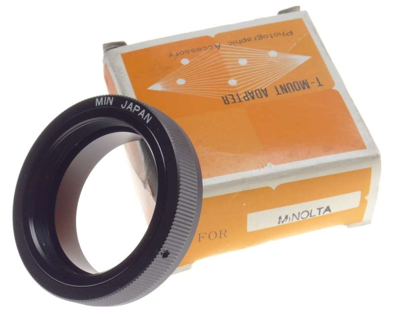 T mount adapter MIN New old stock fits Minolta vintage film SLR camera Boxed