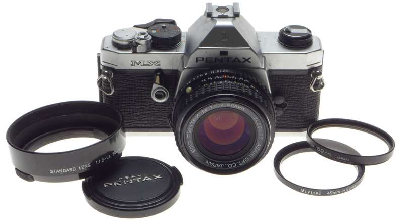 Pentax MX SLR 35mm film camera vintage SMC Pentax-M 1.7 f=50mm lens 1.7/50 - Pentax