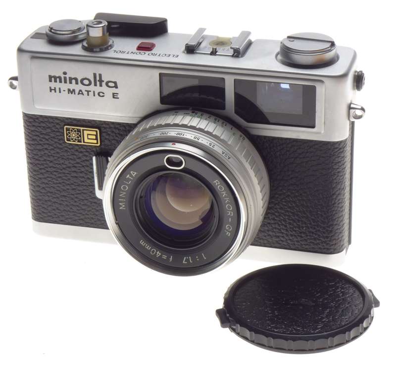 Minolta Hi-Matic E Viewfinder film 35mm camera 1.7/40mm Rokkor-QF