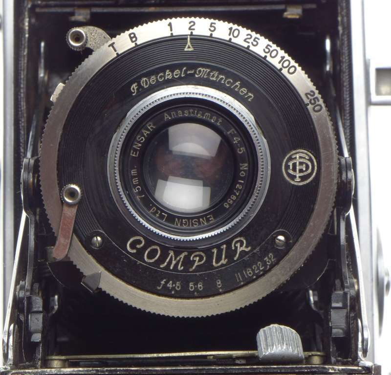 ENSIGN 75mm Ensar Anastigmat F4.5 Compur folding film camera