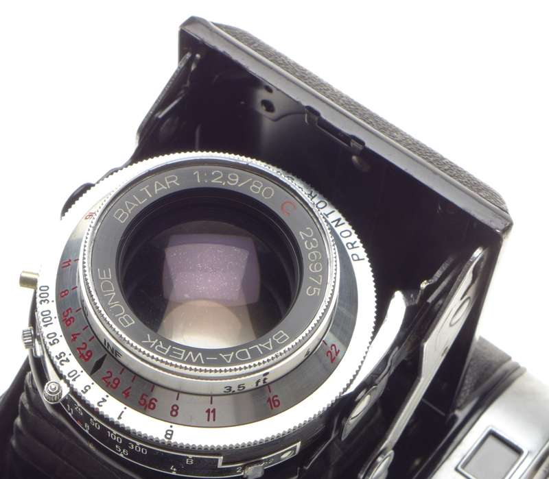 BALDIX Baltar 2.9/80mm Lens Bellows Folding camera vintage film