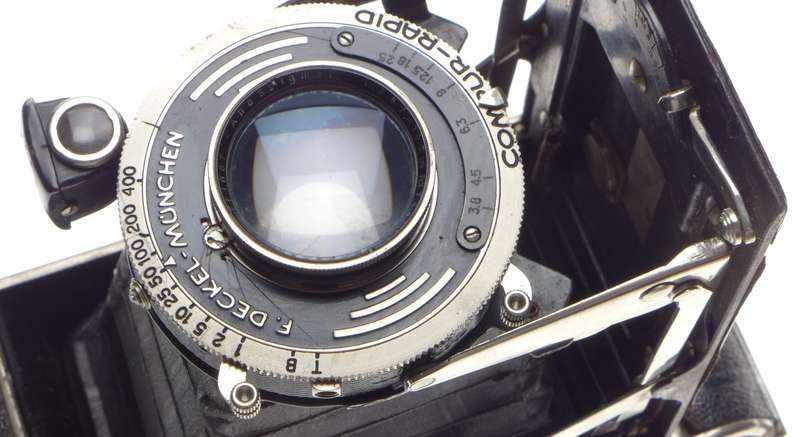 Vintage folding bellows camera PIFAX Rodenstock 3.8 105mm Anastigmat lens