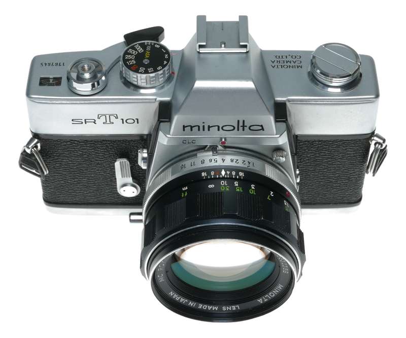 Minolta SRT 101 SLR Film Camera 1.4/58 Wide-Auto 2.8/35 Tele 400mm