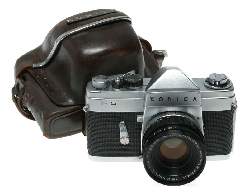 Konica FS 35mm SLR Film Camera Hexanon 1:2 f=50mm Lens