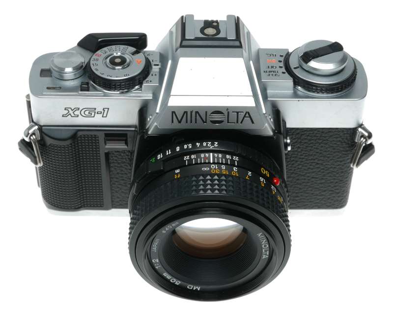 Minolta XG-1 35mm Film SLR Camera MD Mount 1:2 50mm in Pouch