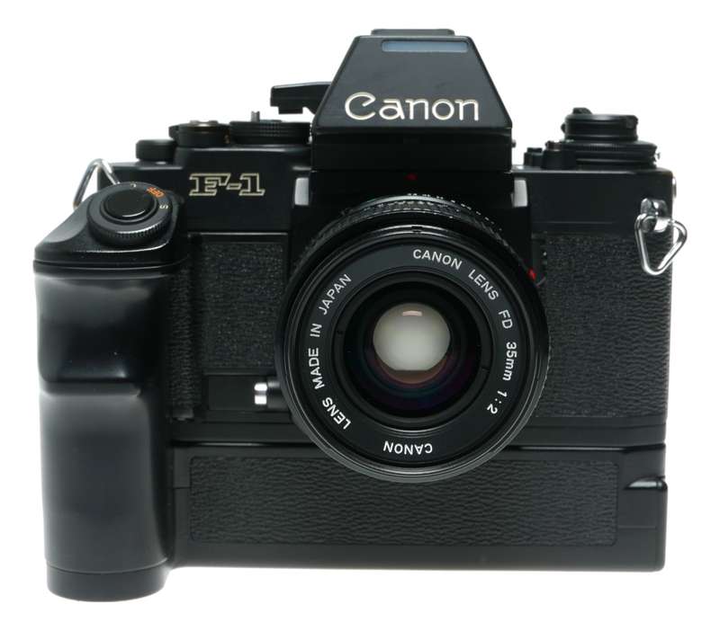 Canon F-1 35mm Film SLR Camera FD 35mm 1:2 Lens Power Winder Manual Strap