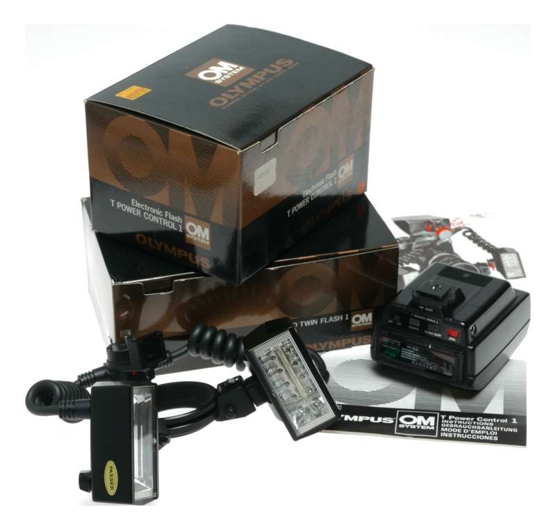 Olympus OM T28 Macro Twin Flash 1 Shoe Ring T Power Control 1 Box Manual