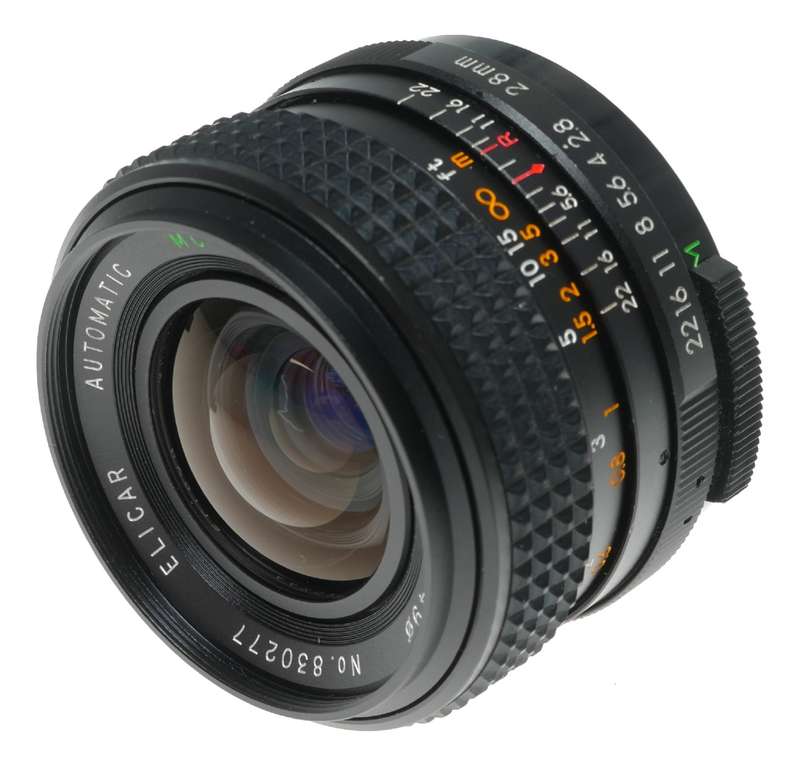 Elicar MC Automatic 1:2.8 f=28mm Wide Angle Film Camera Lens