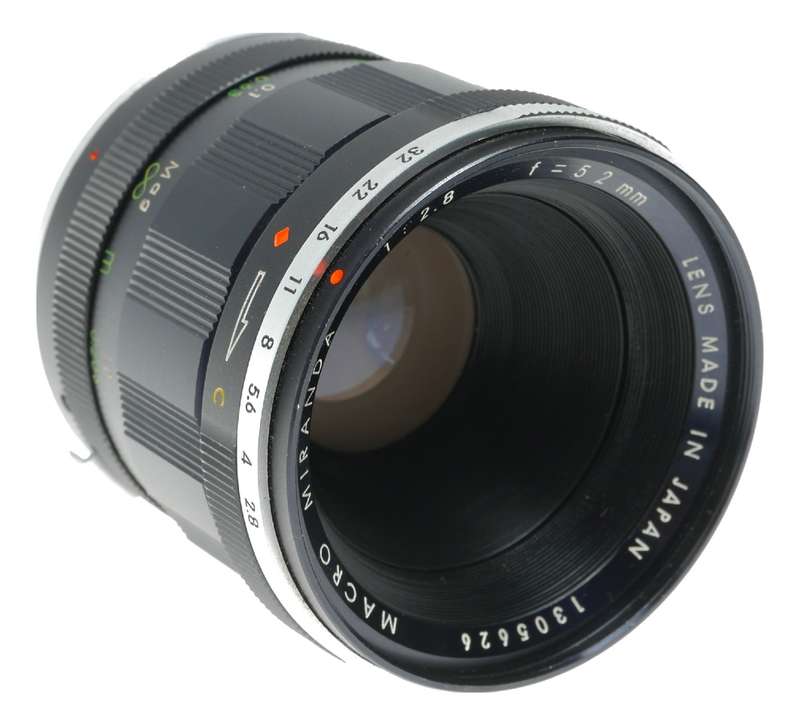 Miranda Macro M42 Film Camera Wide Angle Lens 1:2.8 f=52mm
