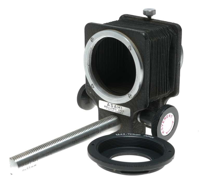 Asahi Pentax Bellows Macro Film Photography Unit M42/Nikon Adapter