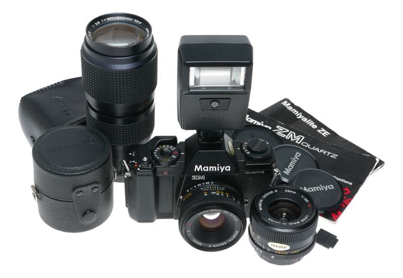 Mamiya ZM Quartz 35mm SLR Camera Sekor E Lenses Flash Instructions