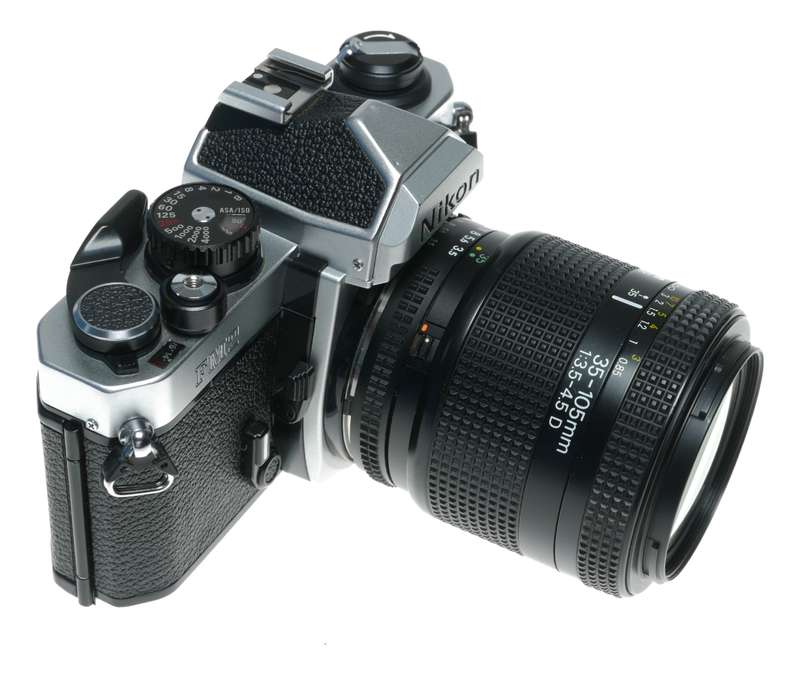 Nikon FM2 N 35mm Film SLR Camera AF Zoom Nikkor 1:3.5-4.5 35-105