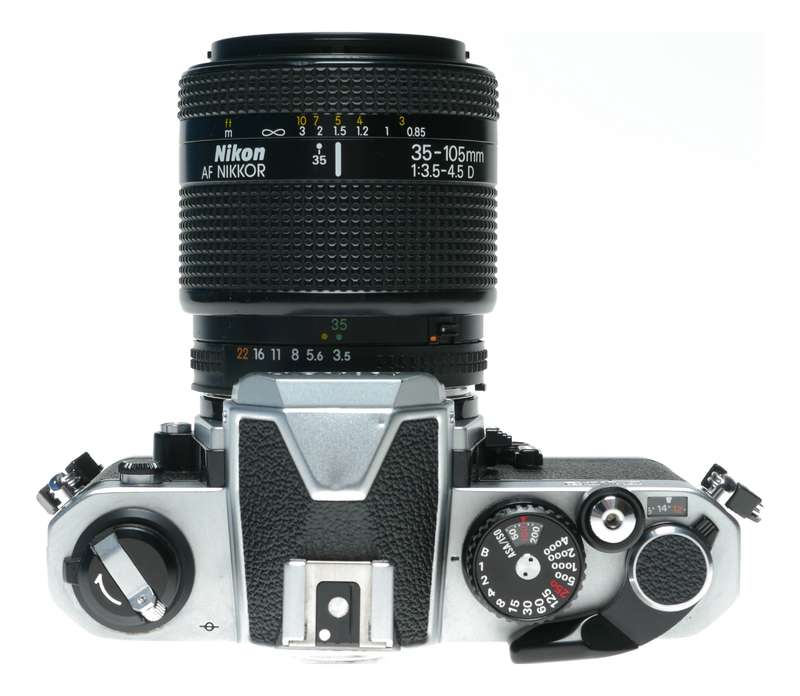 Nikon FM2 N 35mm Film SLR Camera AF Zoom Nikkor 1:3.5-4.5 35-105